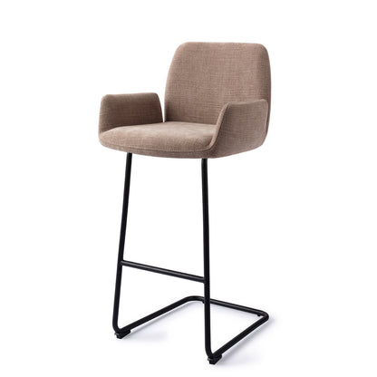 Jesper Home Misaki Mocha Mist Barkruk (H) - Bar Arch Black - KwaliteitWonen.nl