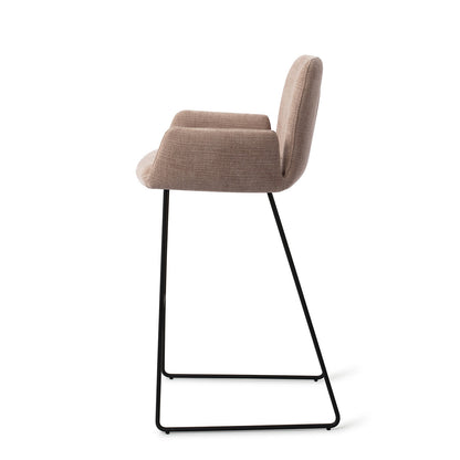 Jesper Home Misaki Mocha Mist Barkruk (H) - Bar Slide Black - KwaliteitWonen.nl