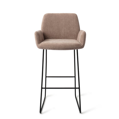 Jesper Home Misaki Mocha Mist Barkruk (H) - Bar Slide Black - KwaliteitWonen.nl