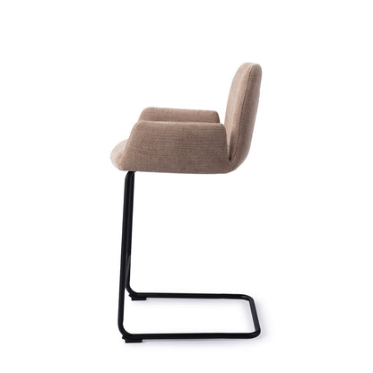 Jesper Home Misaki Mocha Mist Barkruk (L) - Counter Arch Black - KwaliteitWonen.nl