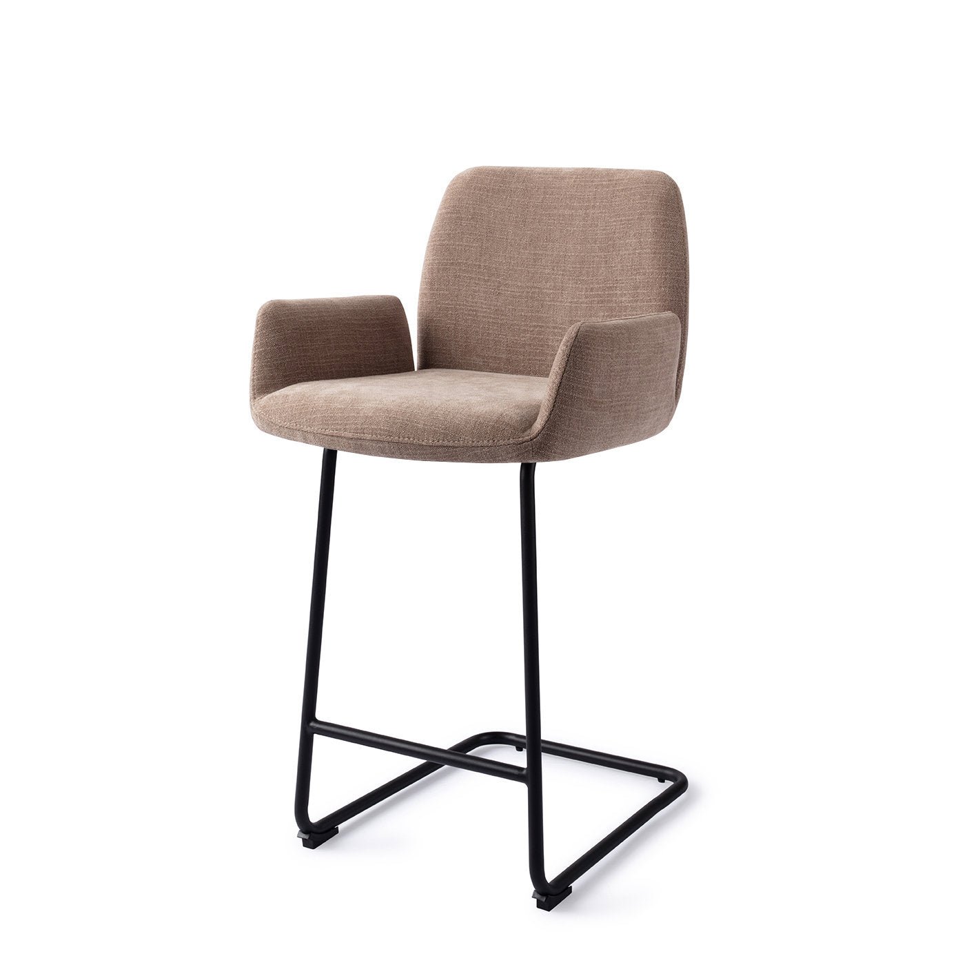 Jesper Home Misaki Mocha Mist Barkruk (L) - Counter Arch Black - KwaliteitWonen.nl