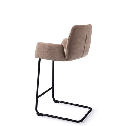 Jesper Home Misaki Mocha Mist Barkruk (L) - Counter Arch Black - KwaliteitWonen.nl