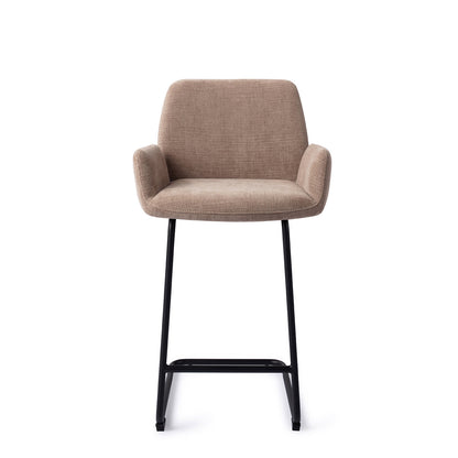 Jesper Home Misaki Mocha Mist Barkruk (L) - Counter Arch Black - KwaliteitWonen.nl