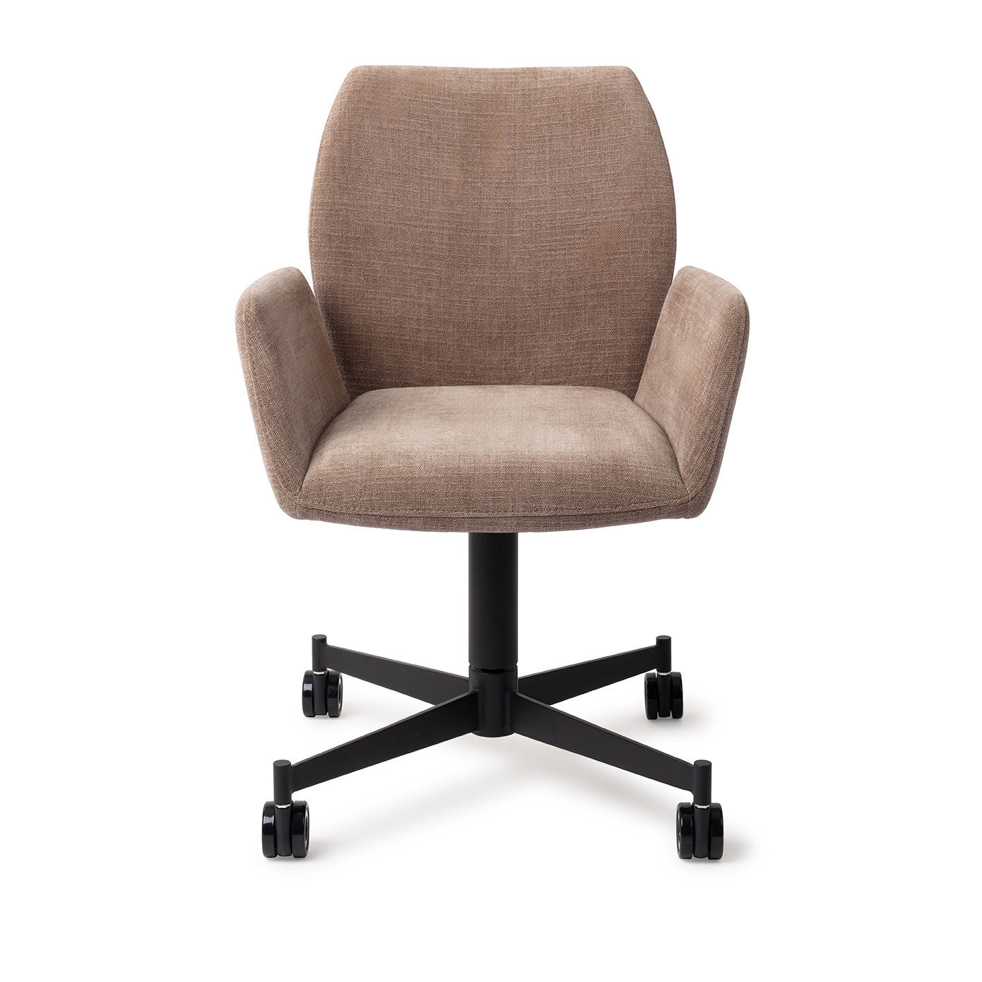 Jesper Home Misaki Mocha Mist Eetkamerstoel - Caster Black - KwaliteitWonen.nl