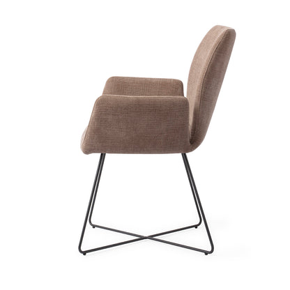 Jesper Home Misaki Mocha Mist Eetkamerstoel - Cross Black - KwaliteitWonen.nl