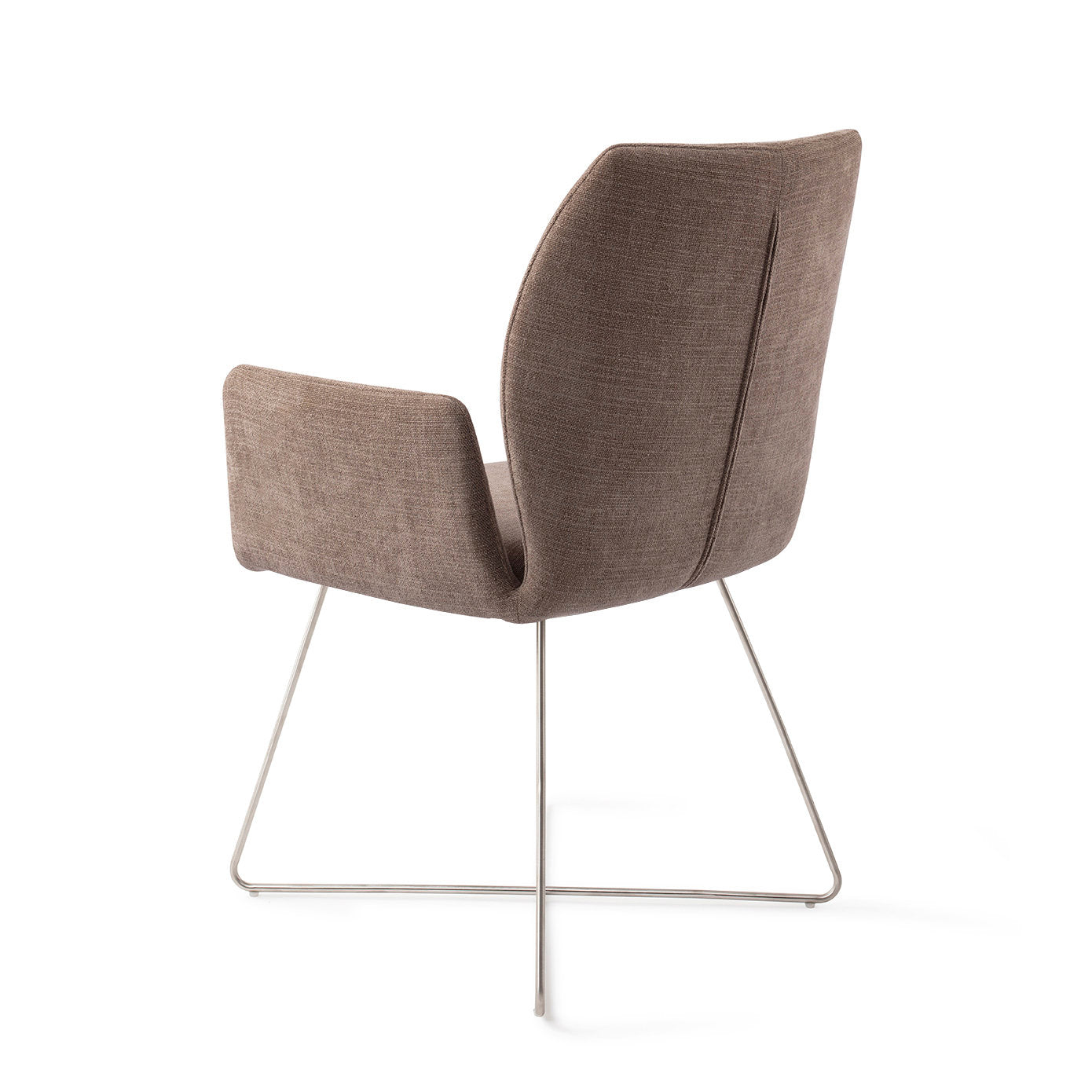 Jesper Home Misaki Mocha Mist Eetkamerstoel - Cross Steel - KwaliteitWonen.nl