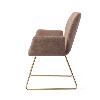 Jesper Home Misaki Mocha Mist Eetkamerstoel - Slide Gold - KwaliteitWonen.nl