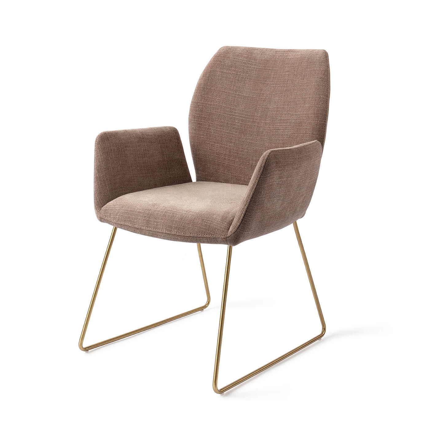 Jesper Home Misaki Mocha Mist Eetkamerstoel - Slide Gold - KwaliteitWonen.nl
