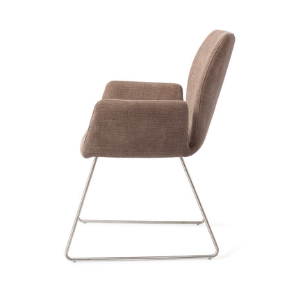 Jesper Home Misaki Mocha Mist Eetkamerstoel - Slide Steel - KwaliteitWonen.nl