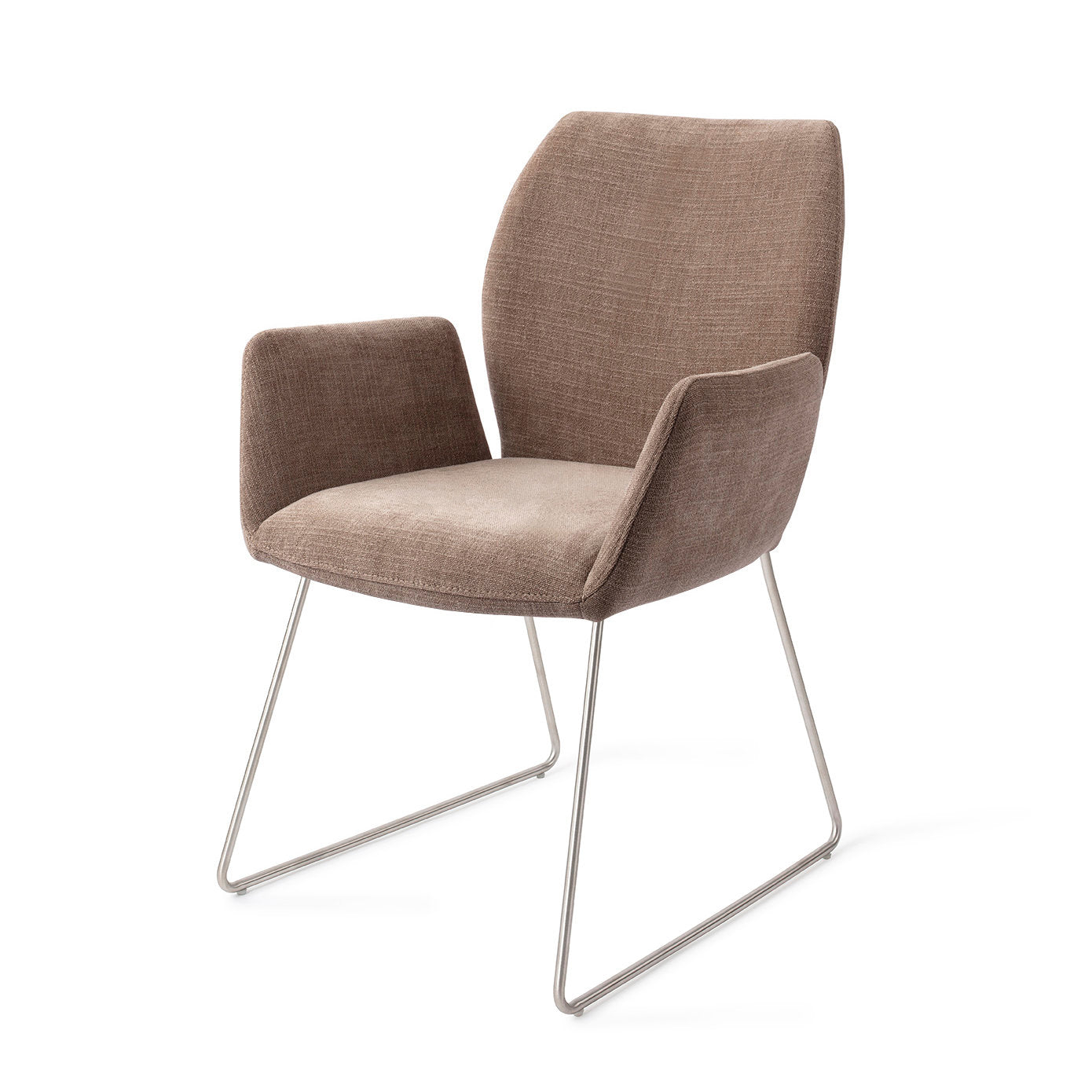 Jesper Home Misaki Mocha Mist Eetkamerstoel - Slide Steel - KwaliteitWonen.nl