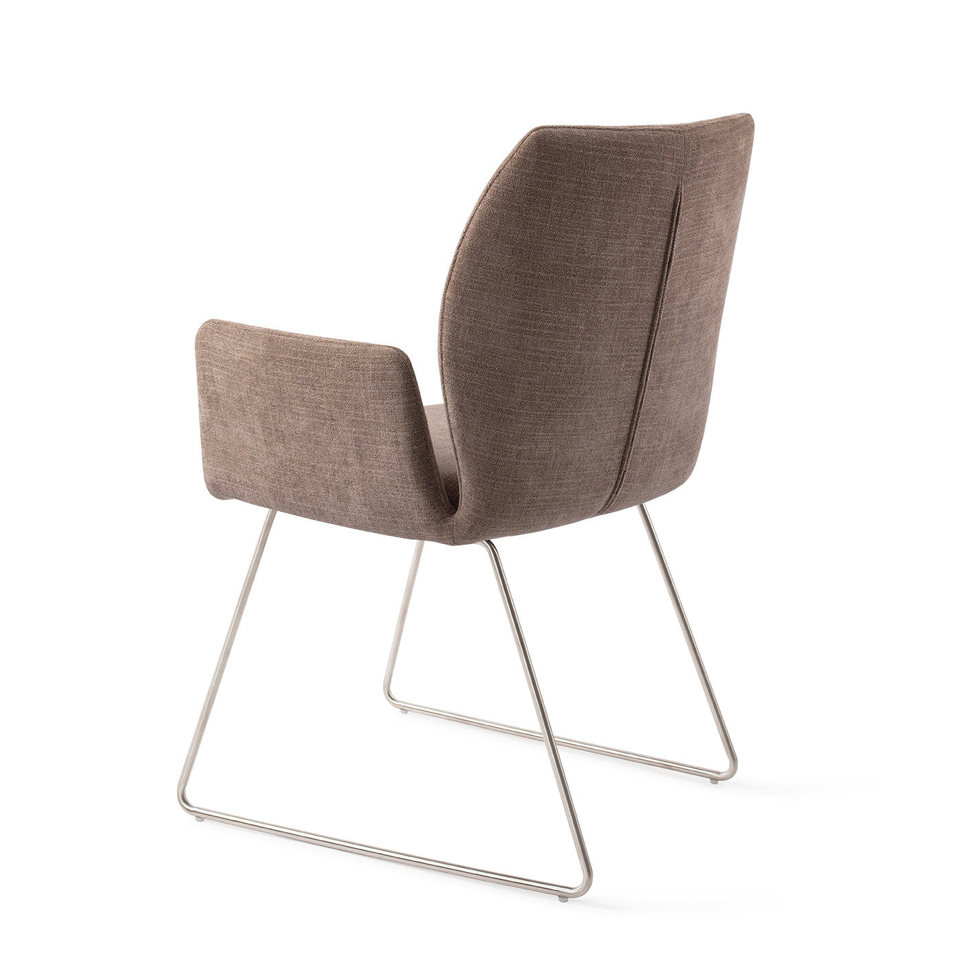 Jesper Home Misaki Mocha Mist Eetkamerstoel - Slide Steel - KwaliteitWonen.nl