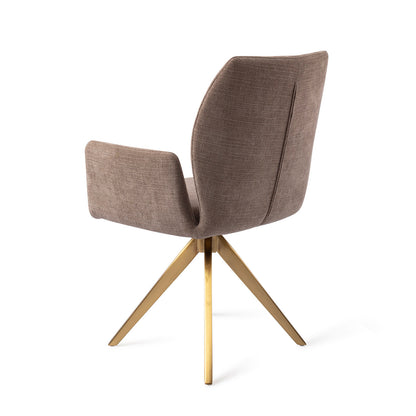 Jesper Home Misaki Mocha Mist Eetkamerstoel - Turn Gold - KwaliteitWonen.nl