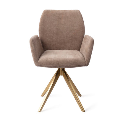 Jesper Home Misaki Mocha Mist Eetkamerstoel - Turn Gold - KwaliteitWonen.nl