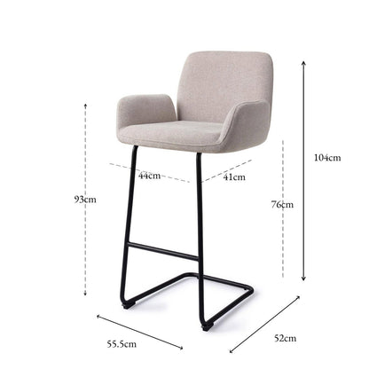 Jesper Home Misaki Pretty Plaster Barkruk - Arch Black (H) - KwaliteitWonen.nl