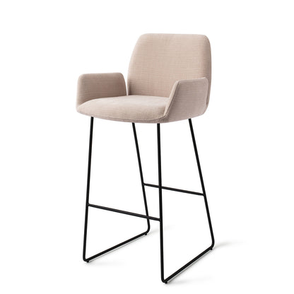 Jesper Home Misaki Sand Strand Barkruk (H) - Bar Slide Black - KwaliteitWonen.nl