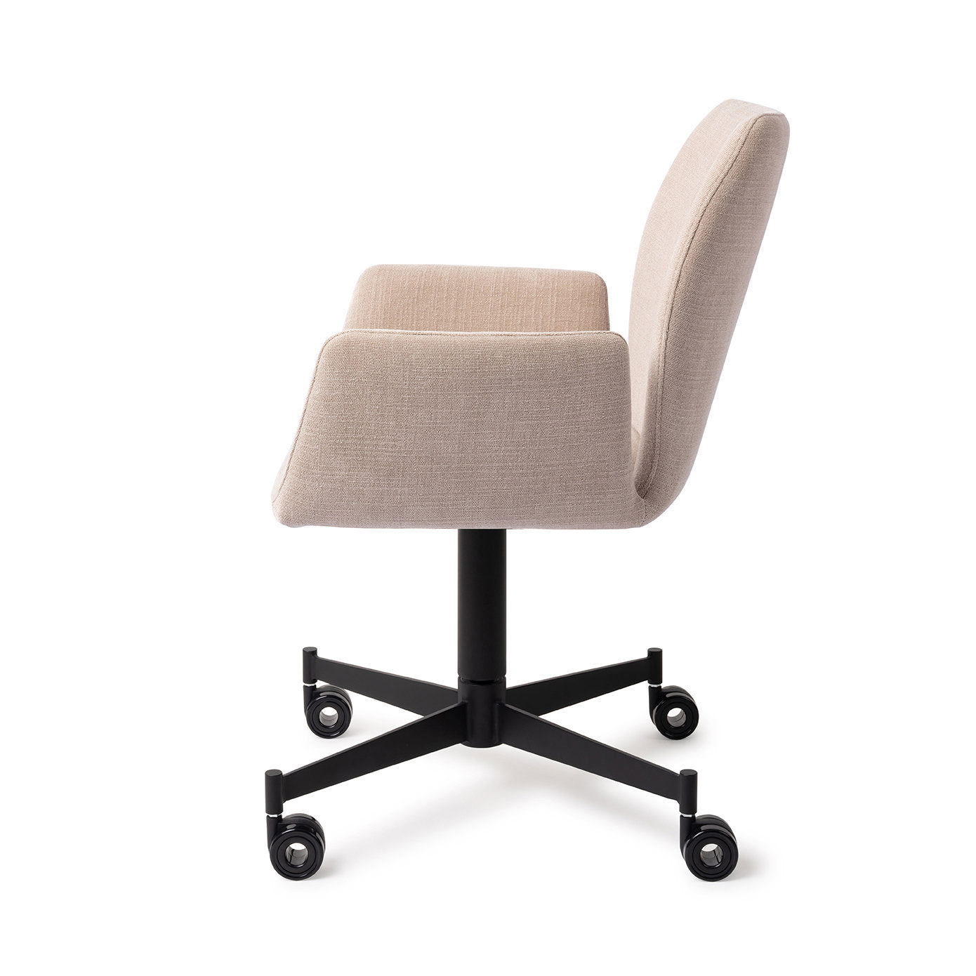 Jesper Home Misaki Sand Strand Eetkamerstoel - Caster Black - KwaliteitWonen.nl