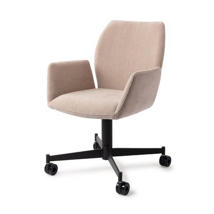 Jesper Home Misaki Sand Strand Eetkamerstoel - Caster Black - KwaliteitWonen.nl