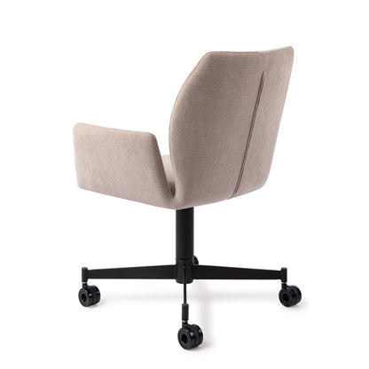 Jesper Home Misaki Sand Strand Eetkamerstoel - Caster Black - KwaliteitWonen.nl