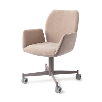 Jesper Home Misaki Sand Strand Eetkamerstoel - Caster Grey - KwaliteitWonen.nl