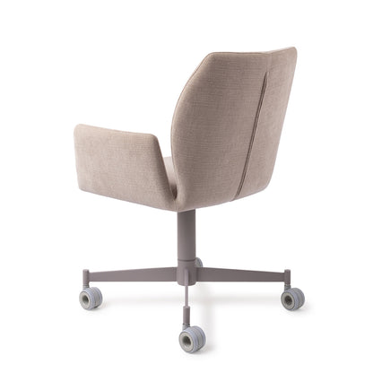 Jesper Home Misaki Sand Strand Eetkamerstoel - Caster Grey - KwaliteitWonen.nl