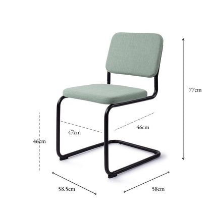 Jesper Home Mugi Spearmint Eetkamerstoel - Black Frame - KwaliteitWonen.nl