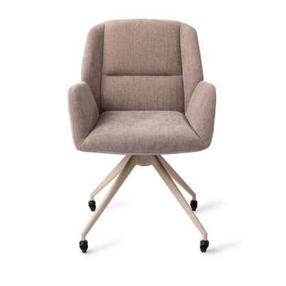 Jesper Home Myoko Greystones Eetkamerstoel - Glide Beige - KwaliteitWonen.nl