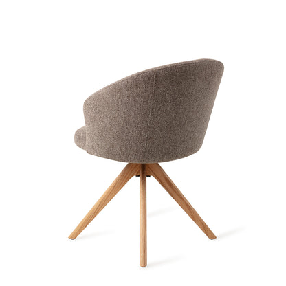 Jesper Home Niimi Saving Greige Eetkamerstoel - Revolve Oak Natural - KwaliteitWonen.nl