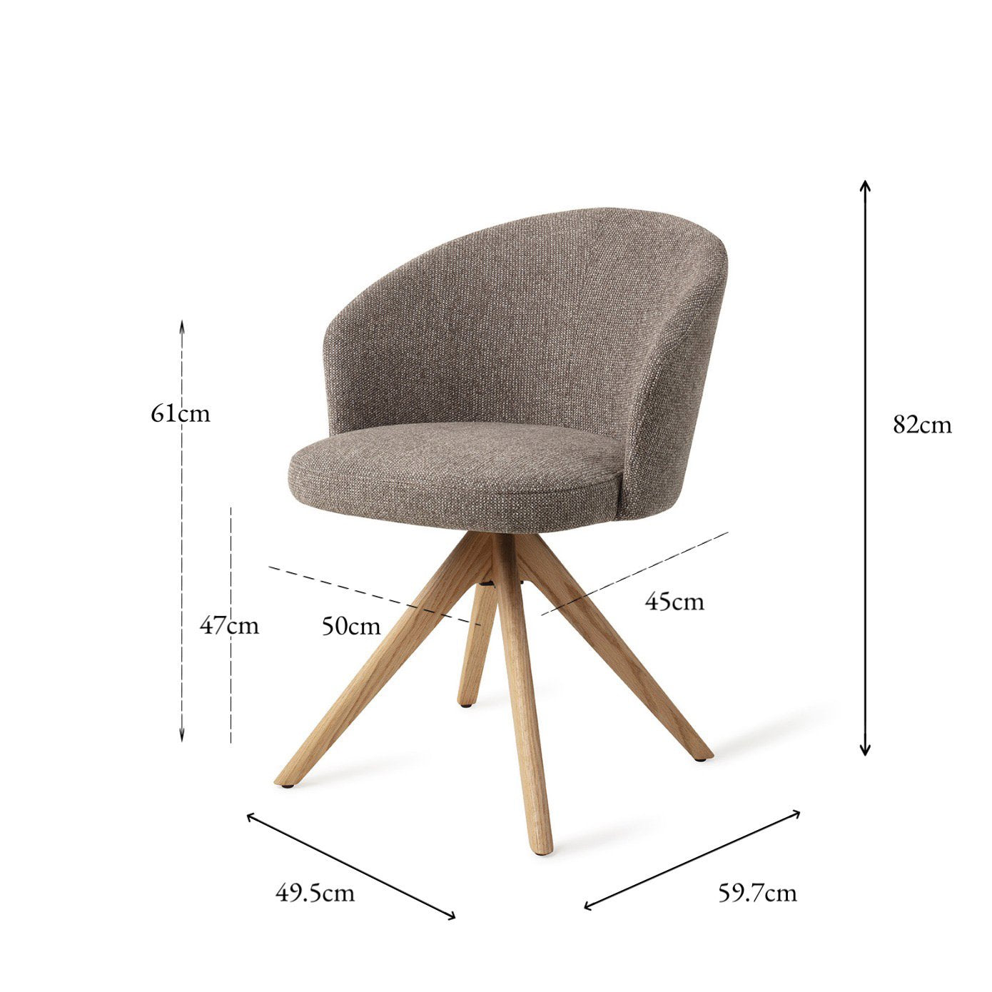 Jesper Home Niimi Saving Greige Eetkamerstoel - Revolve Oak Natural - KwaliteitWonen.nl