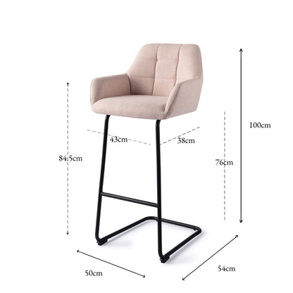 Jesper Home Noto Petal Pink Barkruk - Arch Black (H) - KwaliteitWonen.nl