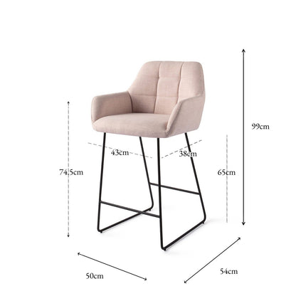 Jesper Home Noto Petal Pink Barkruk - Slide Black (L) - KwaliteitWonen.nl