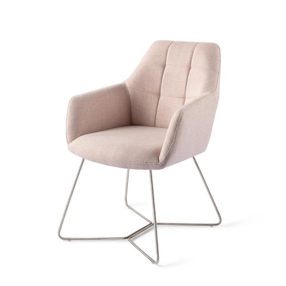 Jesper Home Noto Petal Pink Eetkamerstoel - Beehive Steel - KwaliteitWonen.nl