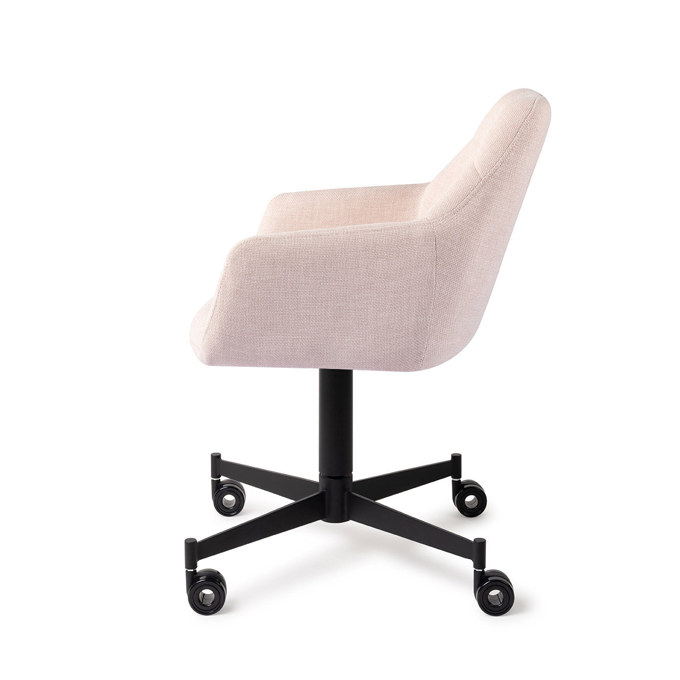 Jesper Home Noto Petal Pink Eetkamerstoel - Caster Black - KwaliteitWonen.nl