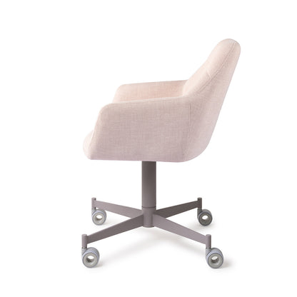 Jesper Home Noto Petal Pink Eetkamerstoel - Caster Grey - KwaliteitWonen.nl