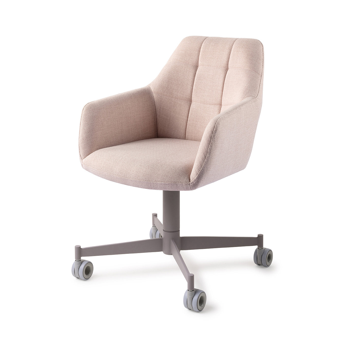 Jesper Home Noto Petal Pink Eetkamerstoel - Caster Grey - KwaliteitWonen.nl