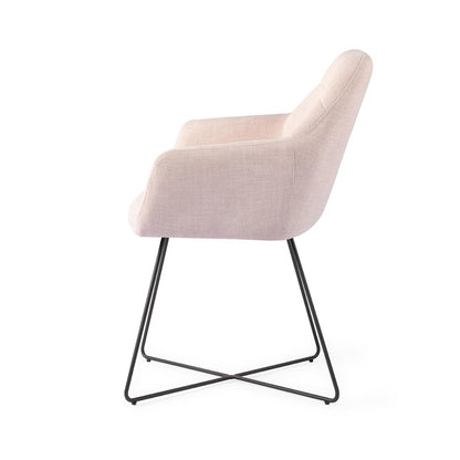 Jesper Home Noto Petal Pink Eetkamerstoel - Cross Black - KwaliteitWonen.nl