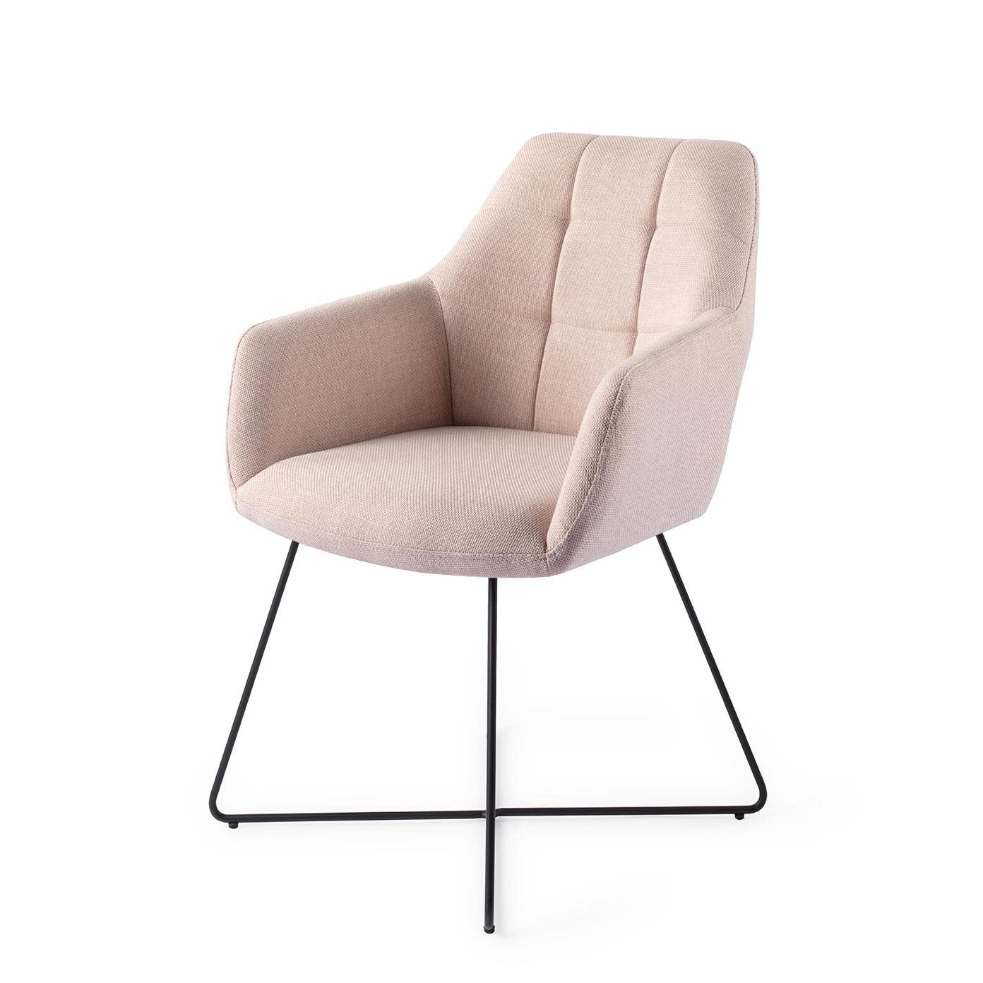 Jesper Home Noto Petal Pink Eetkamerstoel - Cross Black - KwaliteitWonen.nl