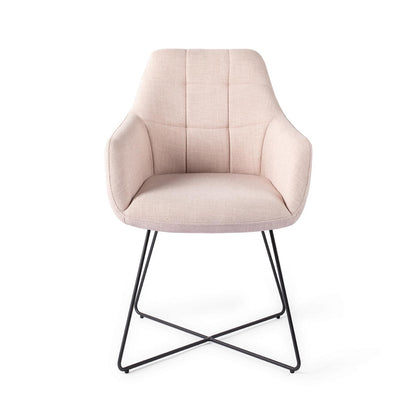 Jesper Home Noto Petal Pink Eetkamerstoel - Cross Black - KwaliteitWonen.nl