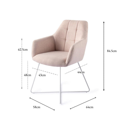 Jesper Home Noto Petal Pink Eetkamerstoel - Cross White - KwaliteitWonen.nl