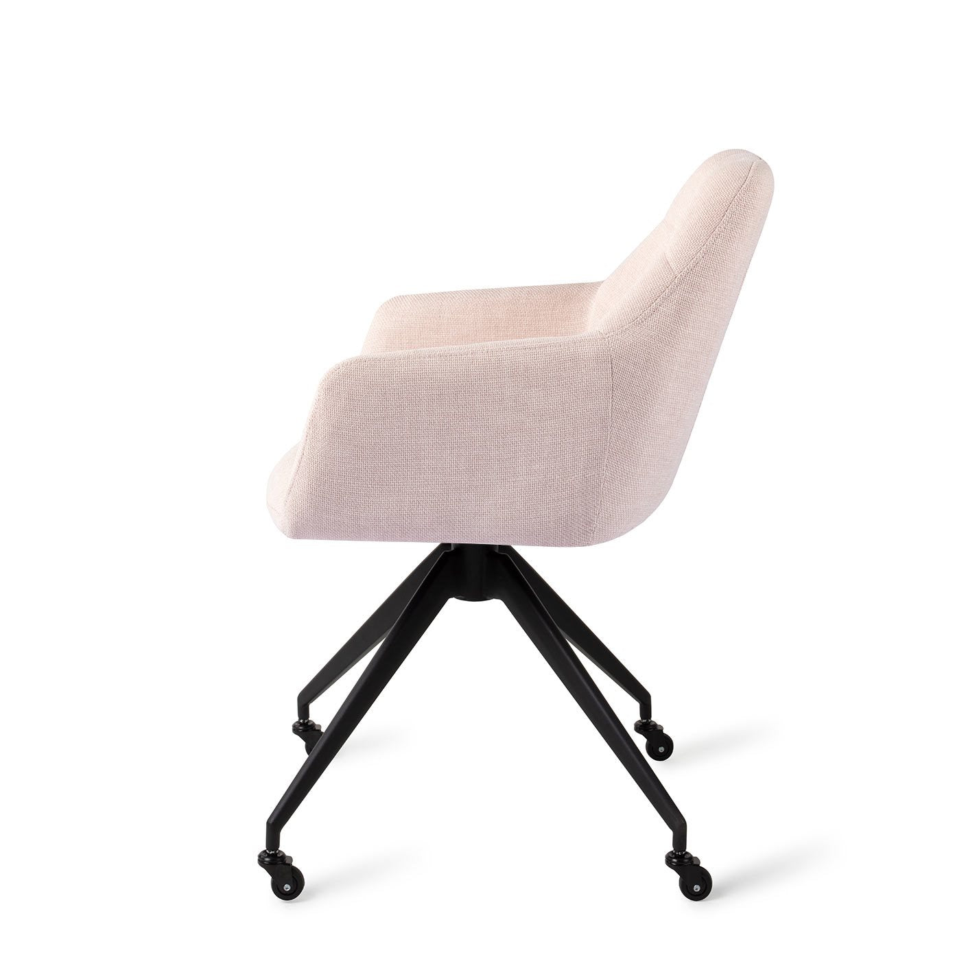 Jesper Home Noto Petal Pink Eetkamerstoel - Glide Black - KwaliteitWonen.nl