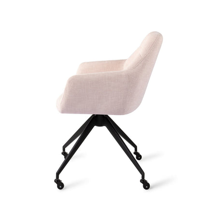 Jesper Home Noto Petal Pink Eetkamerstoel - Glide Black - KwaliteitWonen.nl