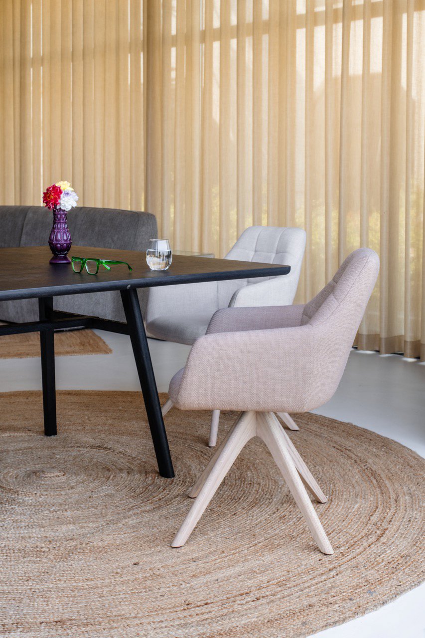 Jesper Home Noto Petal Pink Eetkamerstoel - Revolve Oak Bleach - KwaliteitWonen.nl