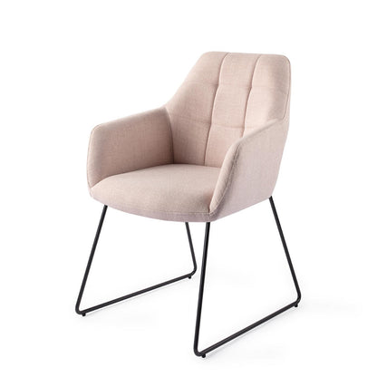 Jesper Home Noto Petal Pink Eetkamerstoel - Slide Black - KwaliteitWonen.nl