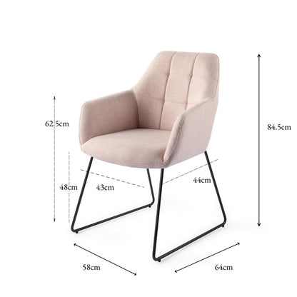 Jesper Home Noto Petal Pink Eetkamerstoel - Slide Black - KwaliteitWonen.nl