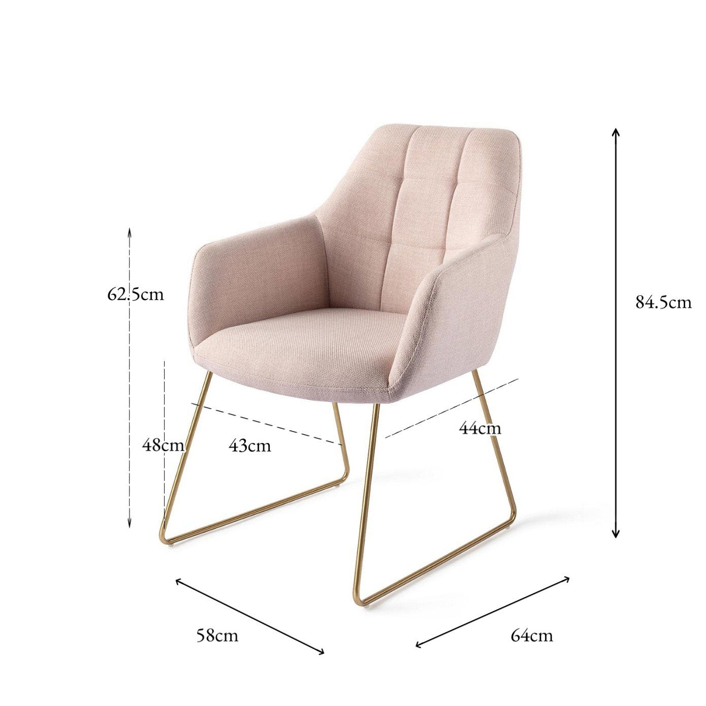 Jesper Home Noto Petal Pink Eetkamerstoel - Slide Gold - KwaliteitWonen.nl