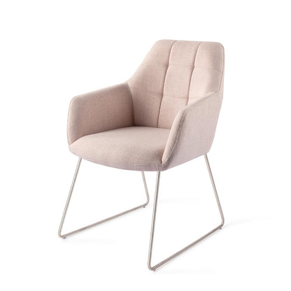 Jesper Home Noto Petal Pink Eetkamerstoel - Slide Steel - KwaliteitWonen.nl