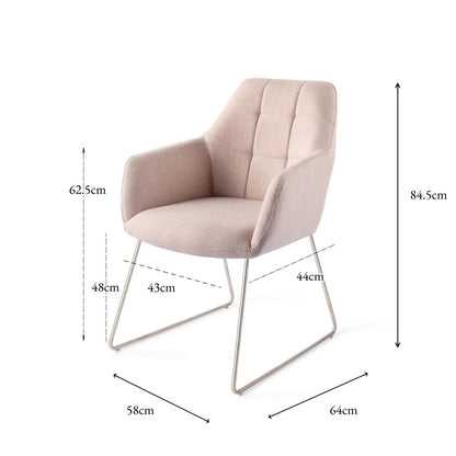 Jesper Home Noto Petal Pink Eetkamerstoel - Slide Steel - KwaliteitWonen.nl