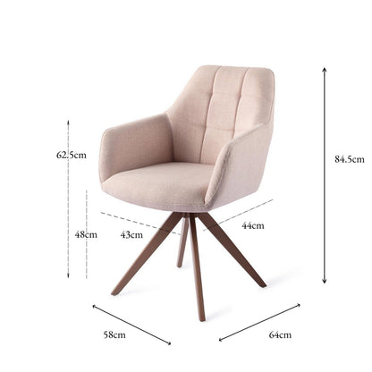 Jesper Home Noto Petal Pink Eetkamerstoel - Turn Brown - KwaliteitWonen.nl