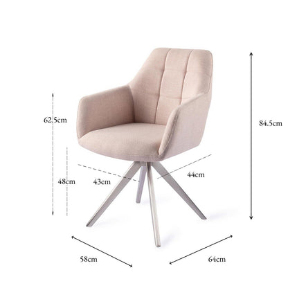 Jesper Home Noto Petal Pink Eetkamerstoel - Turn Steel - KwaliteitWonen.nl