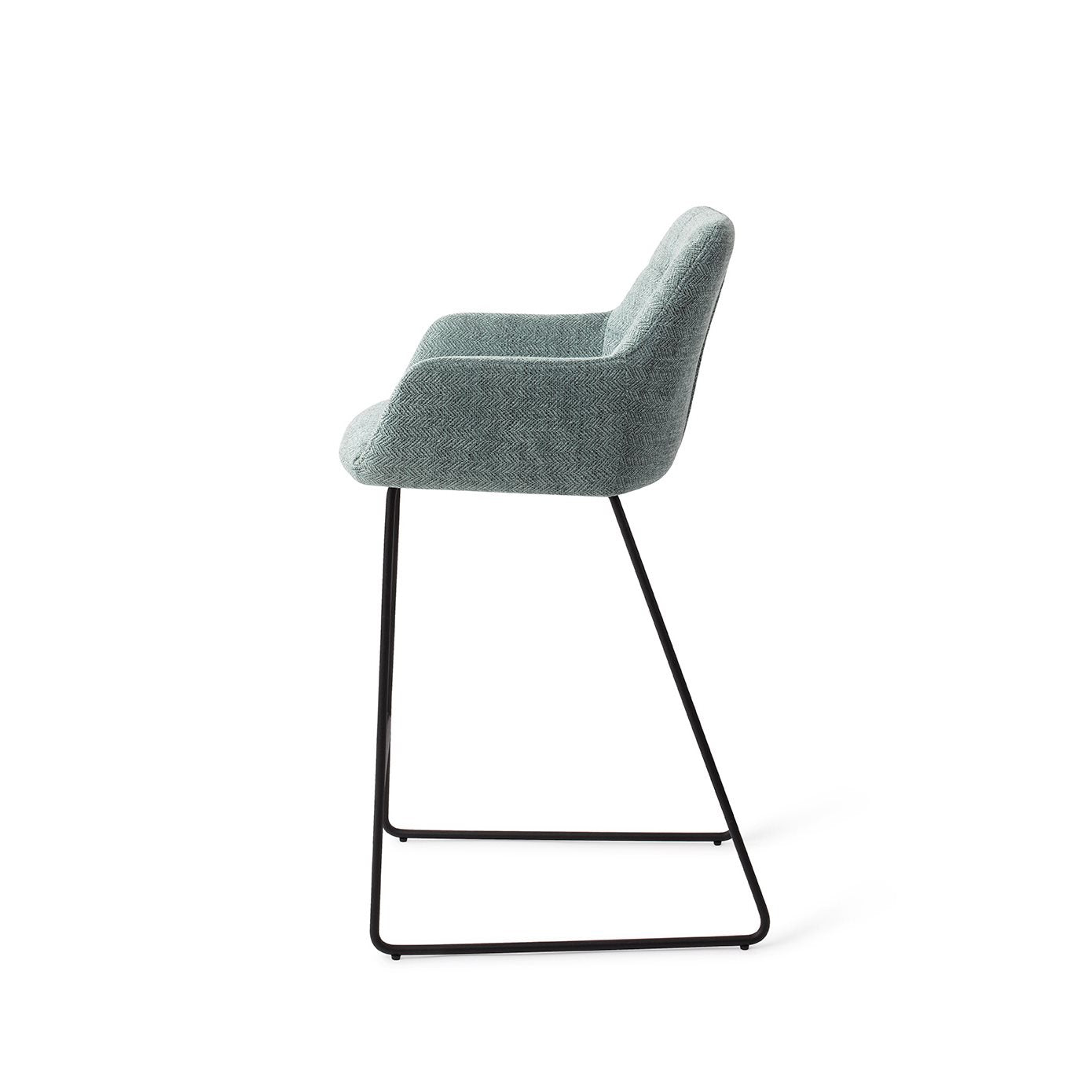 Jesper Home Noto Real Teal Barkruk - Slide Black (L) - KwaliteitWonen.nl
