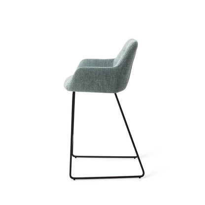 Jesper Home Noto Real Teal Barkruk - Slide Black (L) - KwaliteitWonen.nl